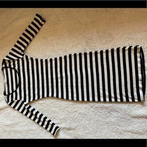 Long black/white striped dress